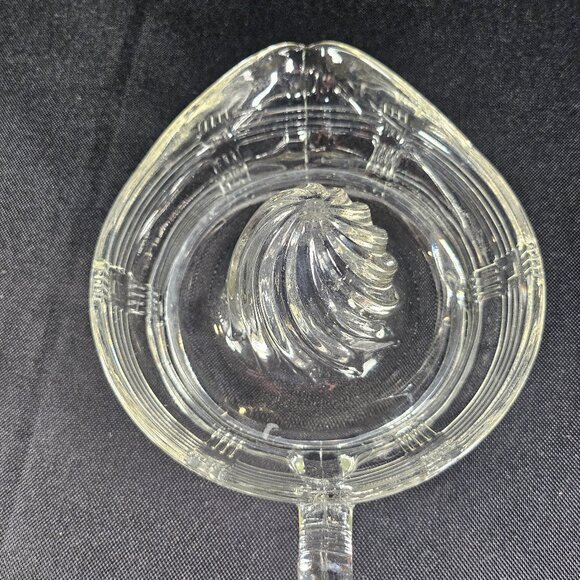 Vintage Hazel Atlas Clear Ribbed Crisscross Depression Glass Large Juicer - Picture 10 of 11